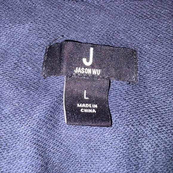 Jason Wu | French Terry Hoodie with Lace Trim Marine Blue | Size L - Picture 2 of 6